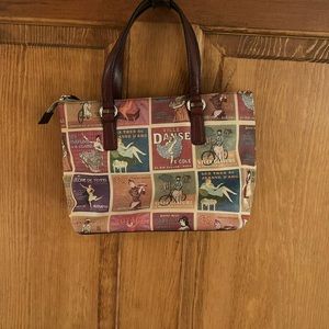 Fossil Leather Paris Poster Purse